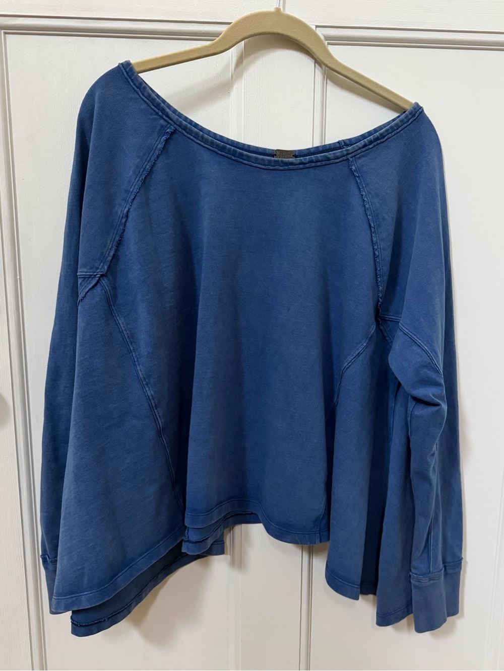 We The Free Oversized Boatneck Pullover in Blue